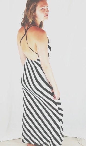 Open Back Striped Maxi Dress Small Open Back Striped Maxi Dress Small