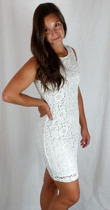 Lace Bodycon Dress Ivory / Large Lace Bodycon Dress Ivory / Large