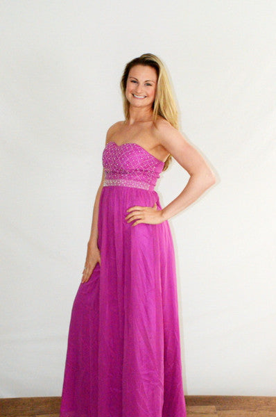 Bandeau Maxi Dress with Beaded Bodice FrouFrou Couture Bandeau Maxi Dress with Beaded Bodice FrouFrou Couture