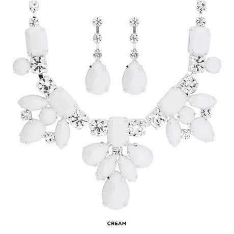 Austrian Crystal Accent Necklace with matching Earrings - FrouFrou Couture