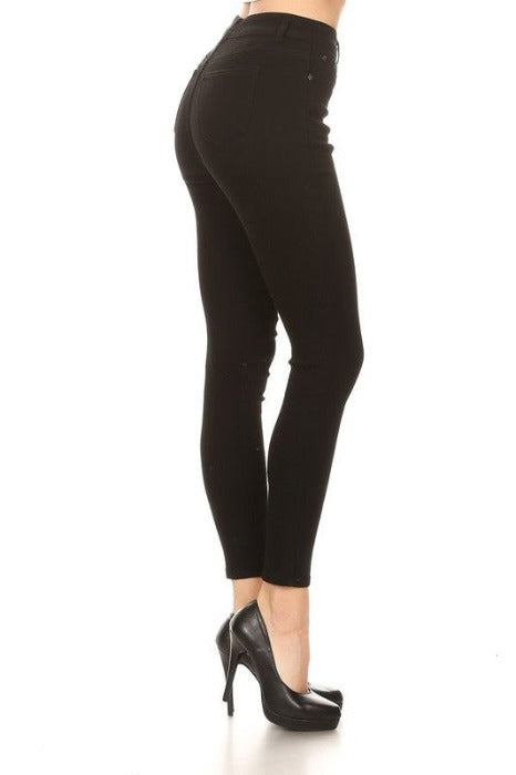Black High Rise Cropped Skinny Jeans - EP3035 - FrouFrou Couture