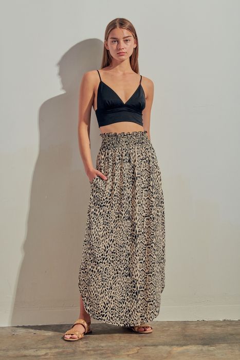 Animal Print Elastic Maxi Skirt - FrouFrou Couture