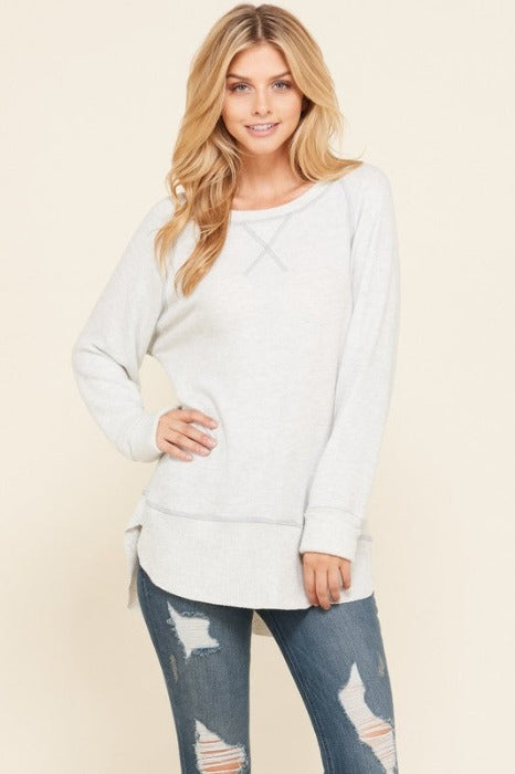 Tiger Brush Sweater with Cuffed Sleeves - Assorted Colors