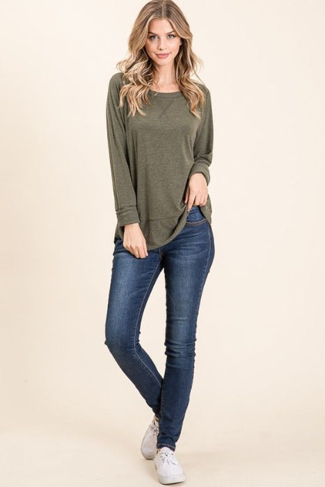 Knit Tunic Top in A Relaxed Fit Pullover Sweater - Assorted Colors