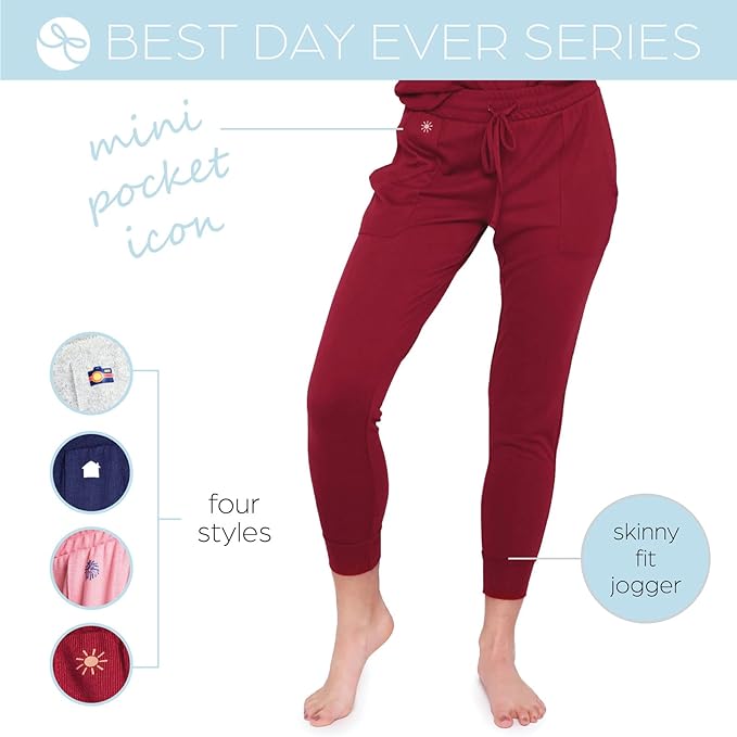 Hello Mello Best Day Ever Knit Joggers - Assorted Colors