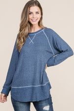 Tiger Brush Sweater with Cuffed Sleeves - Assorted Colors