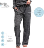 Hello Mello CuddleBlend Women’s Comfortable Lounge Wide Leg Pajama Pants Elastic Waistband With Side Pockets