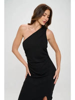 Made in USA Rib Knit Sleeveless Bodycon Dress with Slit