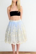Blue Baroque Style Midi Skirt - FrouFrou Couture