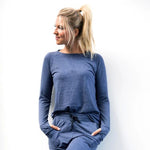 The Weekender Navy Thumbhole Top - FrouFrou Couture