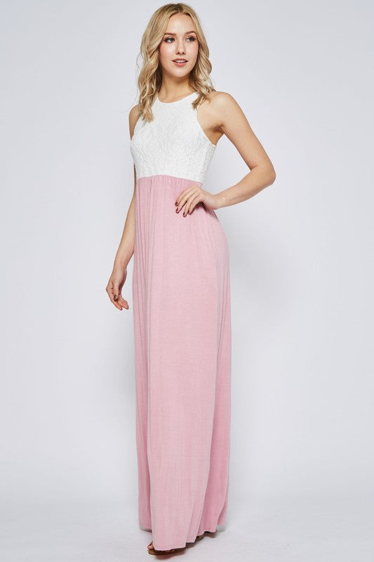 Lace Maxi Dress with Pockets Lace Maxi Dress with Pockets