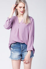 3/4 SLEEVE WOVEN BLOUSE - FrouFrou Couture