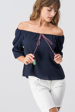 Colorful Tassel Off Shoulder Top - FrouFrou Couture