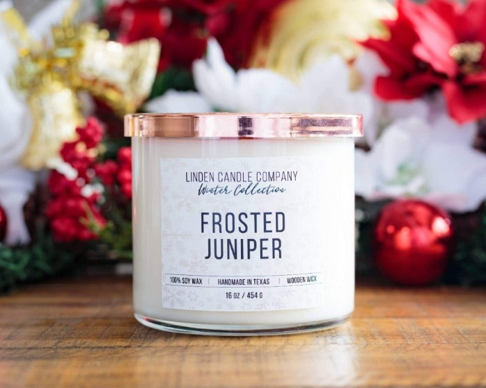 Frosted Juniper 16oz Scented Soy Candle - FrouFrou Couture