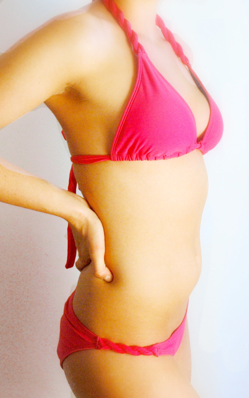 Hot Pink Bikini with Braided Rope - FrouFrou Couture