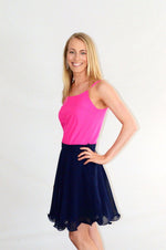 Navy Lined Skater Skirt - FrouFrou Couture