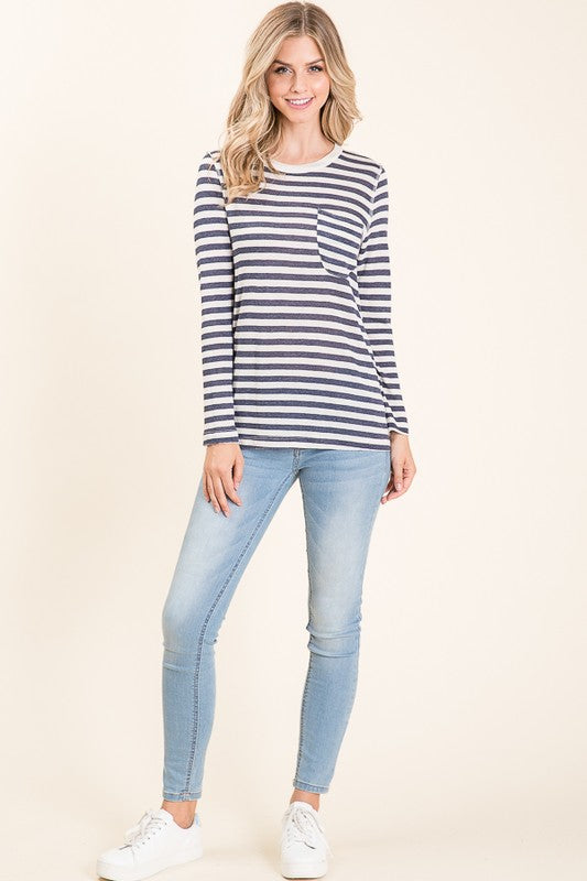 Linen Stripe Top - FrouFrou Couture