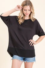 Black Short Sleeve Pullover Top - FrouFrou Couture