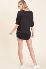 Black Short Sleeve Pullover Top - FrouFrou Couture