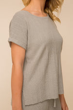 Textured Short Sleeve Sweater Top - FrouFrou Couture