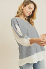 Denim Striped Blouse - FrouFrou Couture