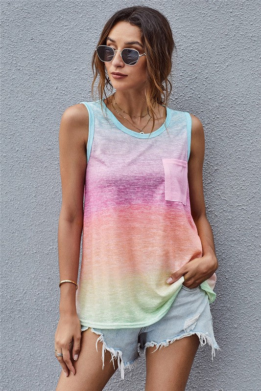 Multicolor Ombre Tank Top - FrouFrou Couture