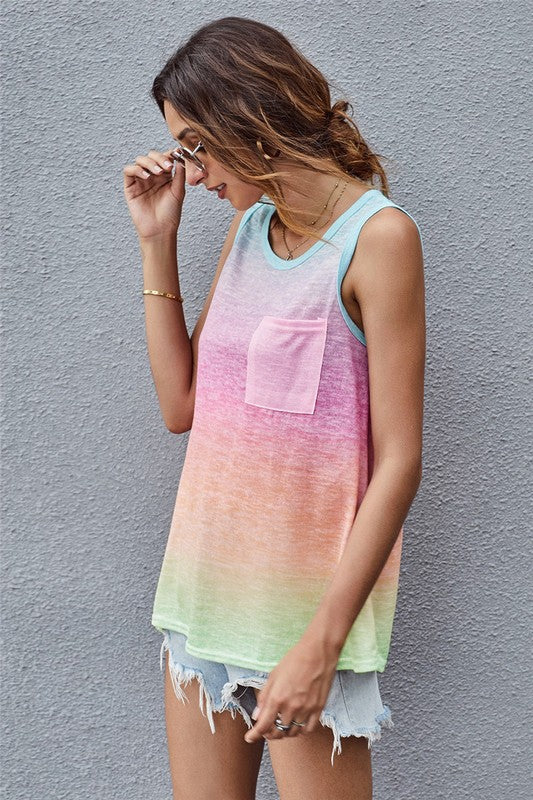 Multicolor Ombre Tank Top - FrouFrou Couture