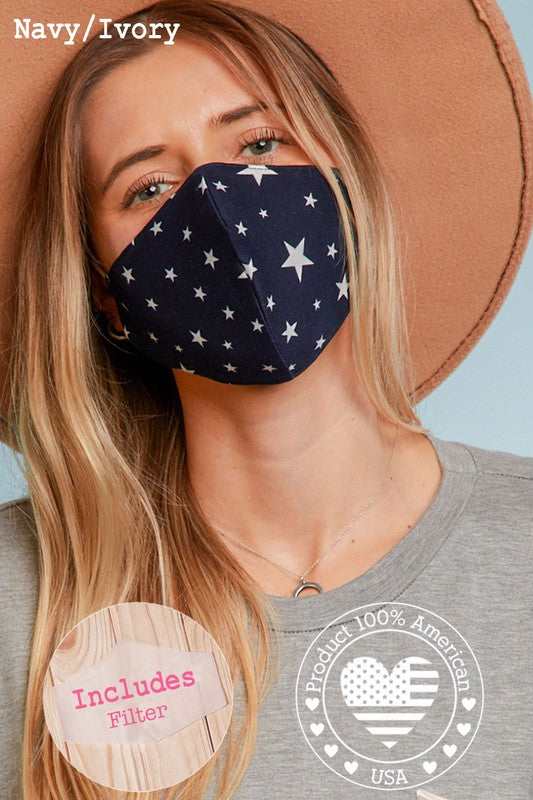 COTTON FITTED FACE MASK WITH FILTER - FrouFrou Couture