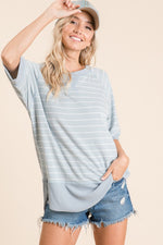 Relaxed Blue Stripe Top - FrouFrou Couture