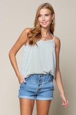 STRIPE TANK WITH BUTTON DOWN BACK - FrouFrou Couture
