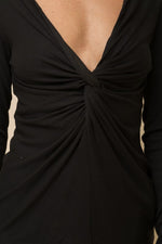 Twisted Black V-Neck Top - FrouFrou Couture