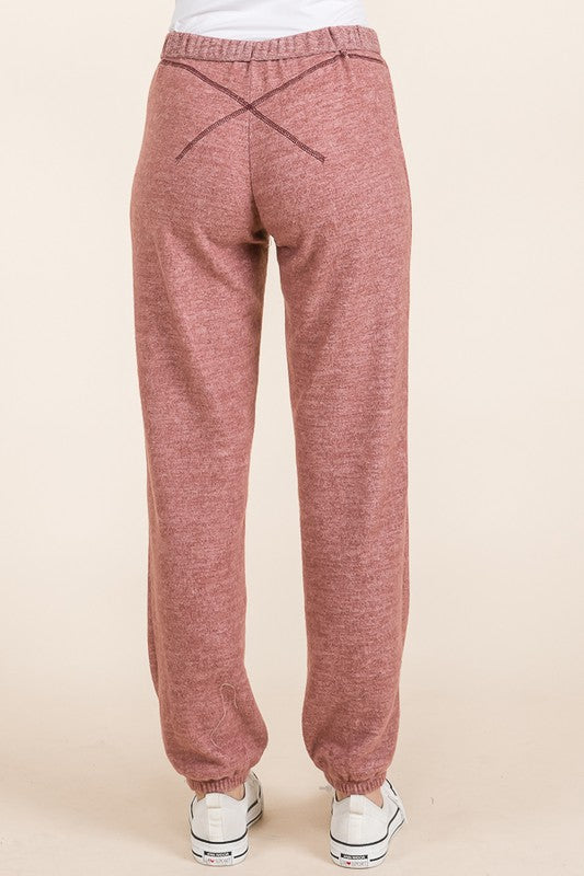 Plush Mauve Tiger Sweatpants