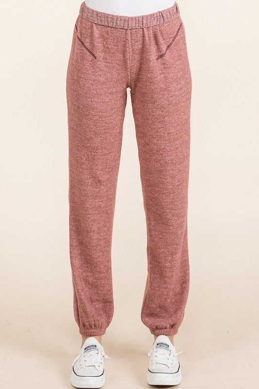 Plush Mauve Tiger Sweatpants