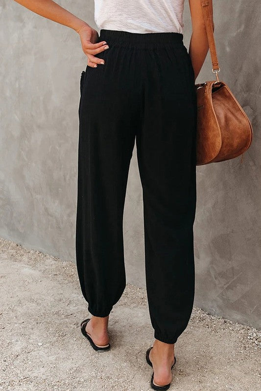 Black Loose Pocket Pants