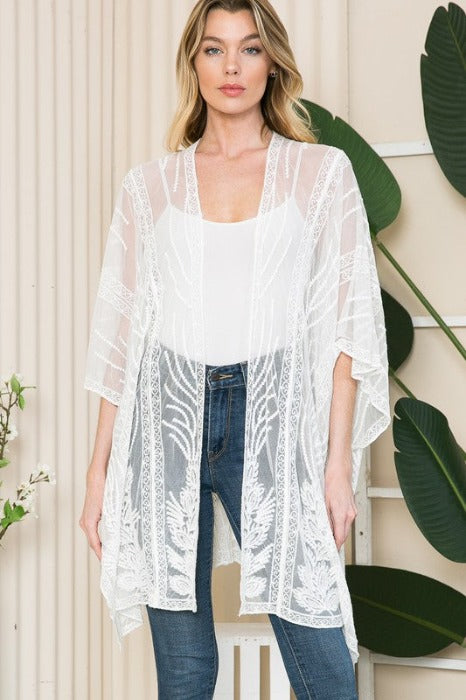 Cabana Chillen' Lace Swim Kimono