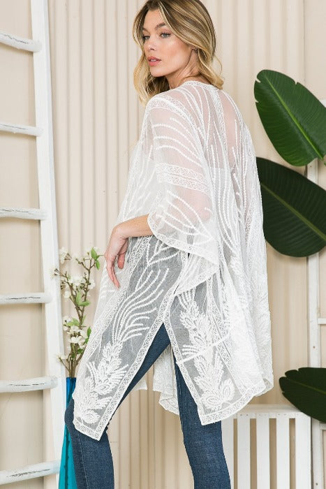 Cabana Chillen' Lace Swim Kimono