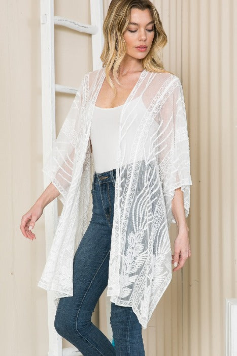 Cabana Chillen' Lace Swim Kimono