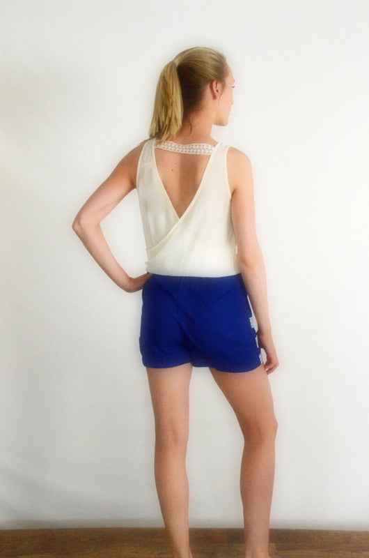 Open Back Embroidered Romper - FrouFrou Couture