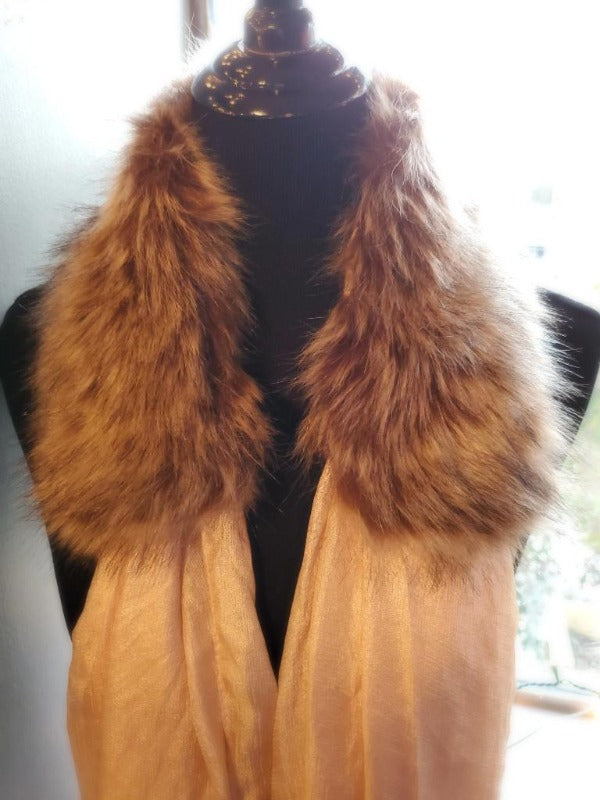 Beige Faux Fur Collar Scarf - FrouFrou Couture