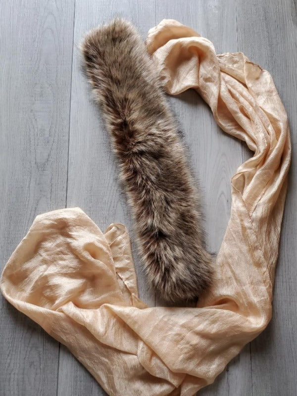 Beige Faux Fur Collar Scarf - FrouFrou Couture
