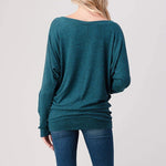 Brushed Hacci Dolman Sleeve Tops - 2739