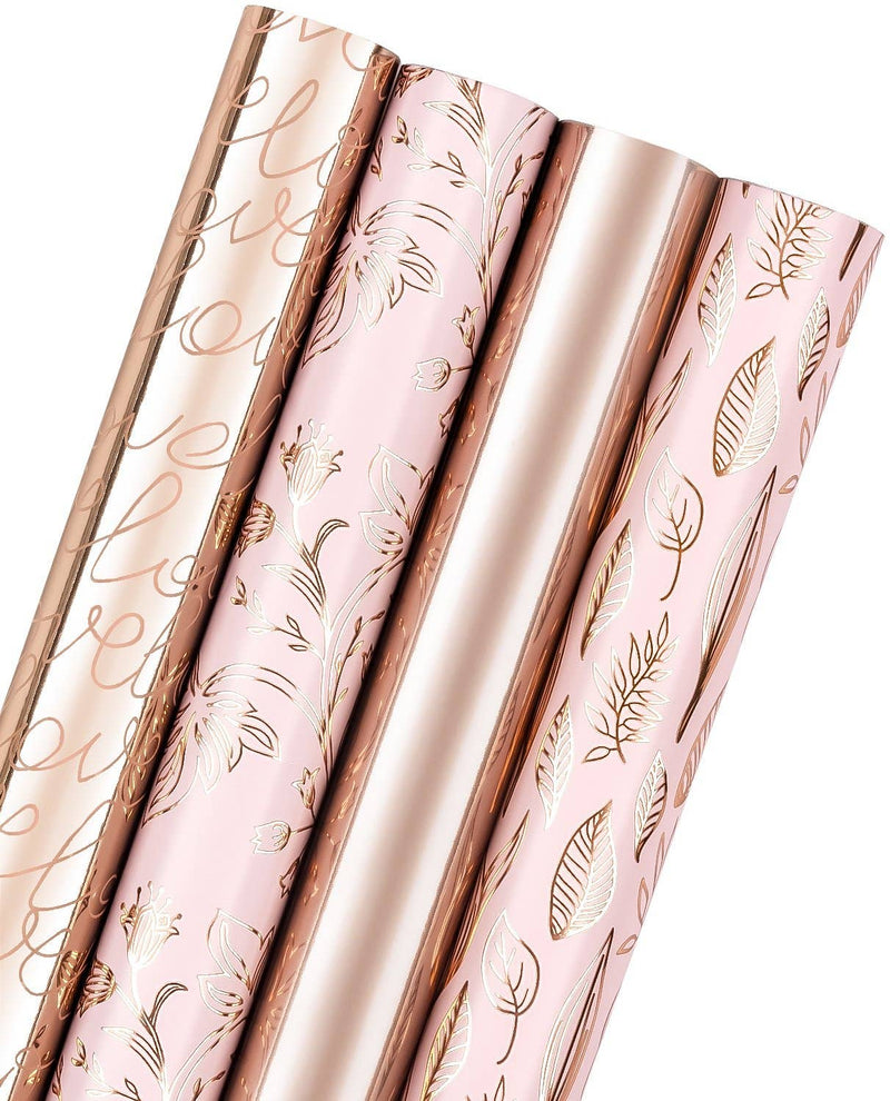 ROSE GOLD FOIL WRAPPING PAPER BUNDLE - 30"W x 10'L /  ROLL