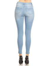 Super Soft Mid Rise Ankle Skinny Jeans - Light Wash - FrouFrou Couture