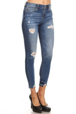 Chewed Hem Stretchy Soft Ankle Skinny Jeans - EP3086 - FrouFrou Couture