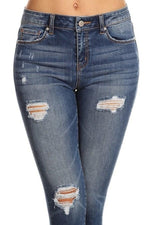 Chewed Hem Stretchy Soft Ankle Skinny Jeans - EP3086 - FrouFrou Couture