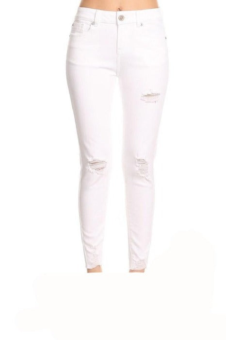 Cropped White Skinny Jeans - FrouFrou Couture