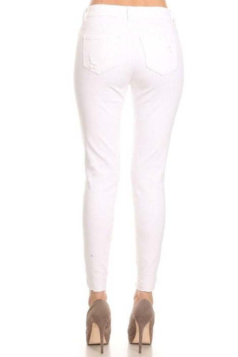 Cropped White Skinny Jeans - FrouFrou Couture