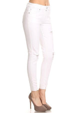 Cropped White Skinny Jeans - FrouFrou Couture