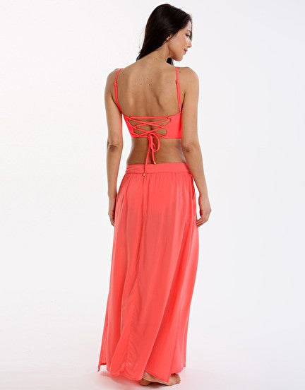 Phax Color Mix Coral Maxi Skirt - FrouFrou Couture