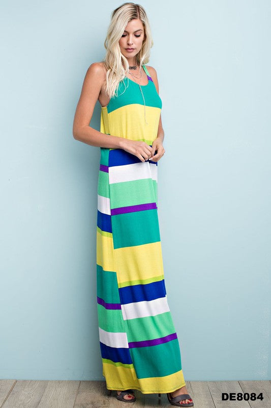 Extra Long Colorful Racerback Maxi - FrouFrou Couture